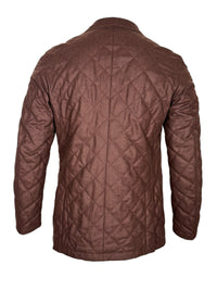 WATERVILLE QUILTED WOOL MELANGE FLANNEL JACKET - BURNT BURGUNDY