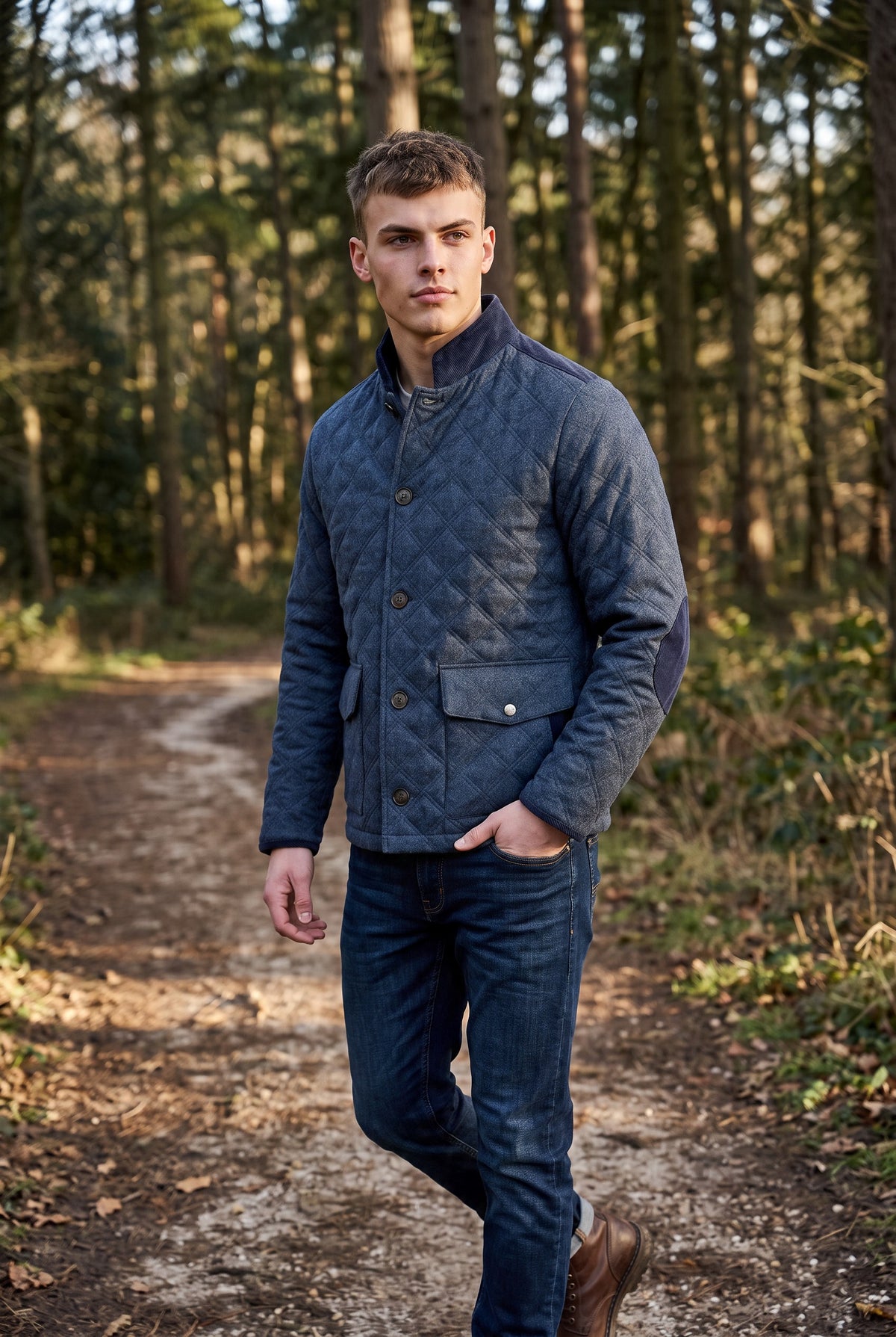 ALAN PAINE RICHMOND QUILTED JACKET - NAVY