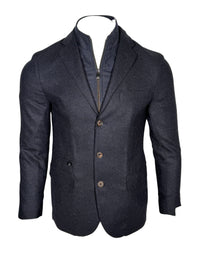 CORNELIANI WOOL ID SPORT JACKET - BLUE NAVY