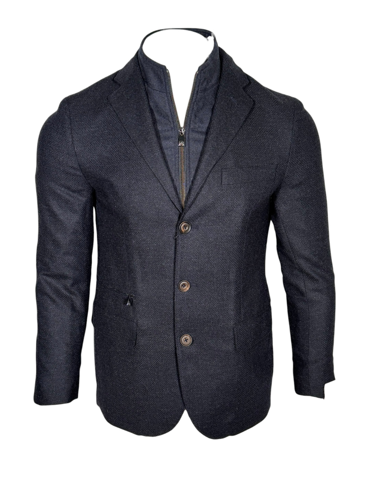 CORNELIANI WOOL ID SPORT JACKET - BLUE NAVY