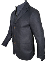 CORNELIANI WOOL ID SPORT JACKET - BLUE NAVY