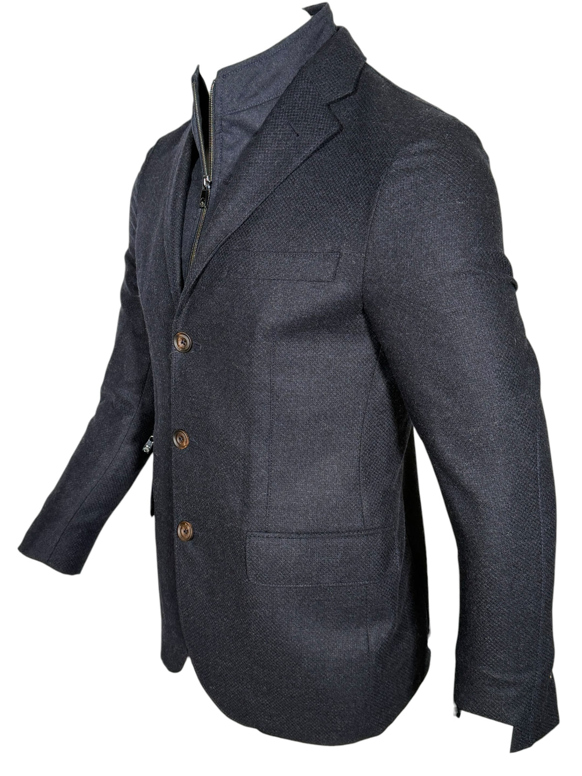 CORNELIANI WOOL ID SPORT JACKET - BLUE NAVY