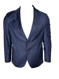 OARS & OLD IVY WOOL SPORT COAT - BLUE CHECK PLAID