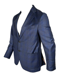 OARS & OLD IVY WOOL SPORT COAT - BLUE CHECK PLAID