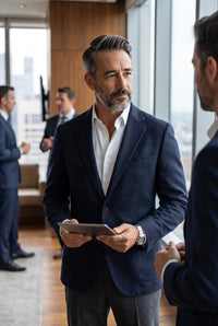 OARS & OLD IVY CASHMERE SPORT COAT - NAVY
