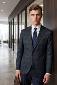 OARS & OLD IVY WOOL SPORT COAT - GREEN PLAID