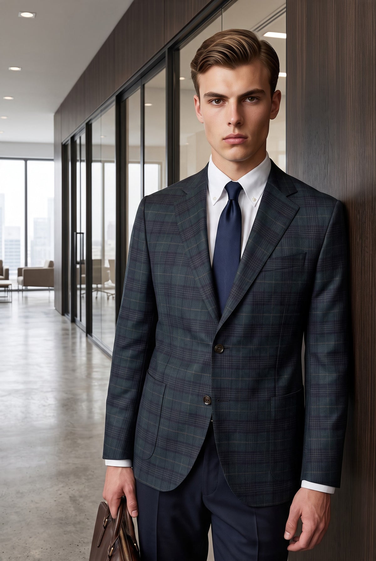 OARS & OLD IVY WOOL SPORT COAT - GREEN PLAID