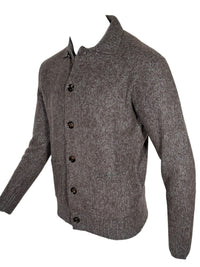 PIACENZA - TIBETAN CASHMERE MOULINE BUTTON JACKET - COCOA