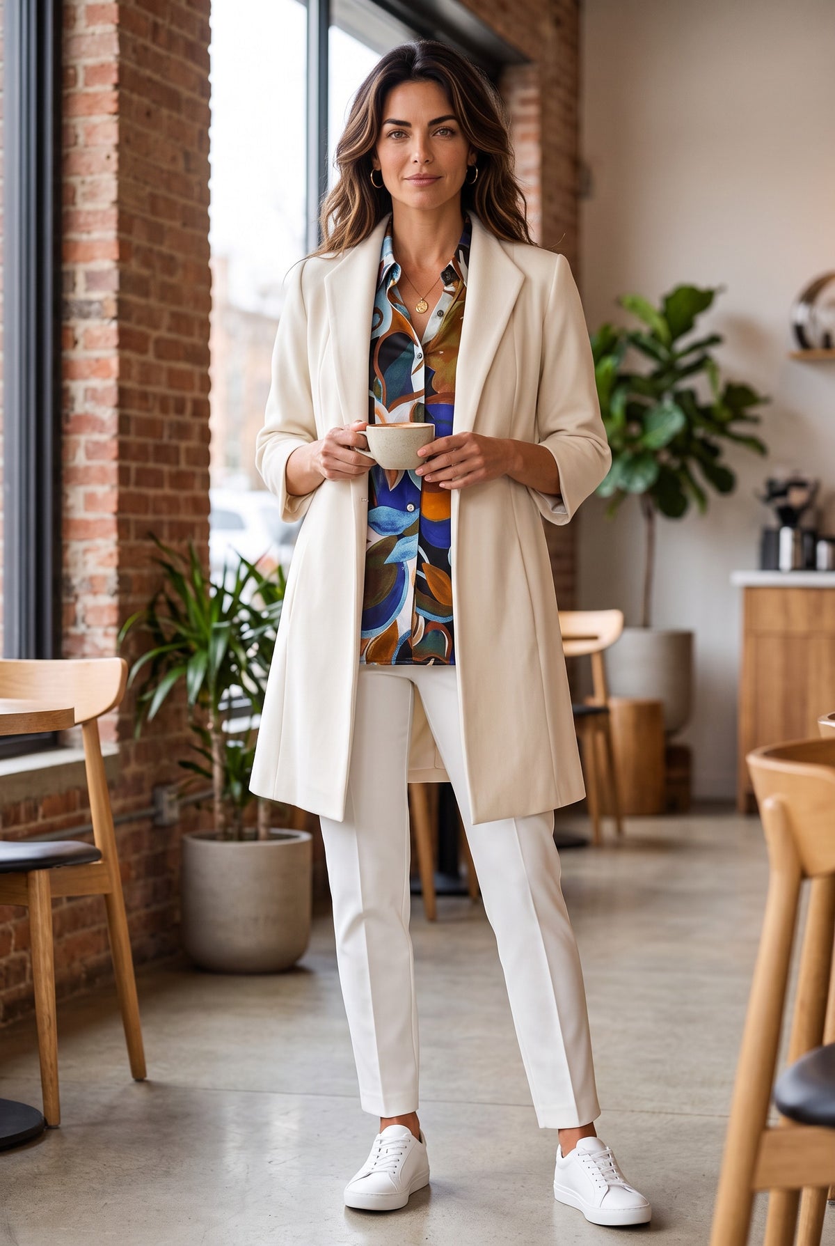 ESTELLE AND FINN PLUSH SWING COAT - IVORY
