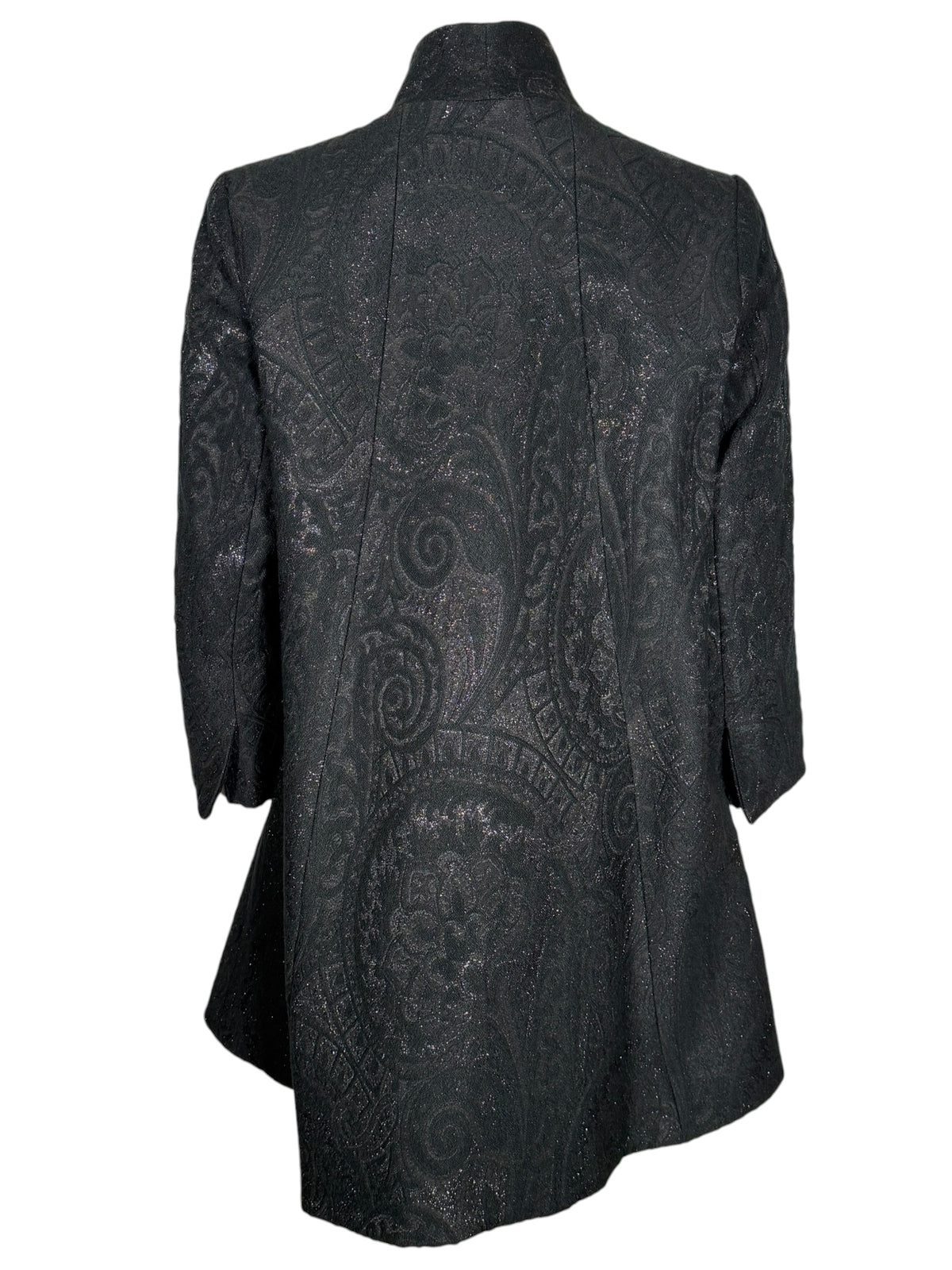ESTELLE AND FINN BROCADE SWING COAT - BLACK