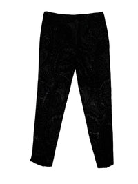 ESTELLE AND FINN FRONT ZIP ANKLE PANT - BLACK BROCADE