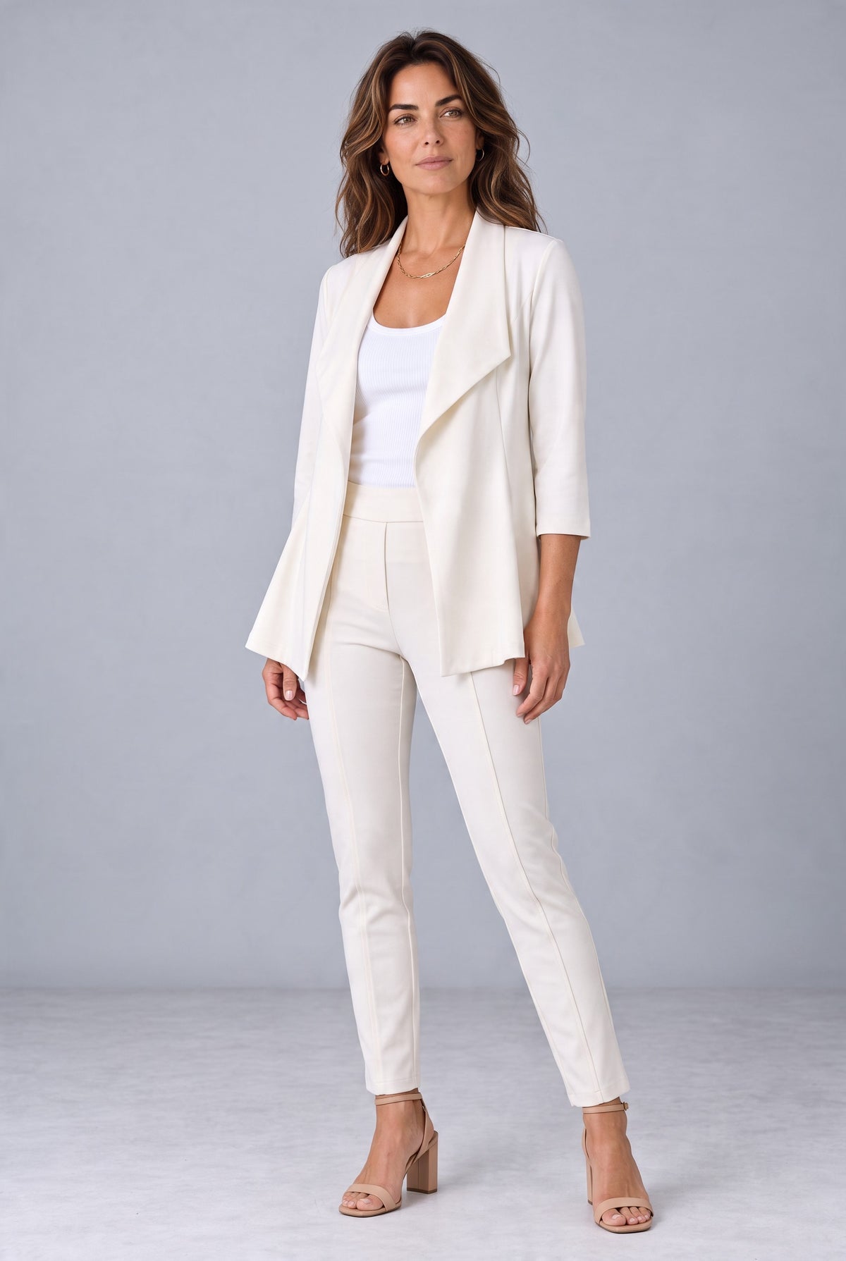 ESTELLE AND FINN PULL ON SLIM LEG PANT - IVORY