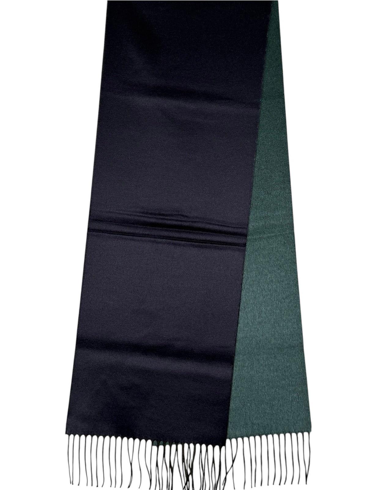 PIACENZA - SILK & CASHMERE DOUBLE SIDED SCARF - SOLID NAVY/GREEN