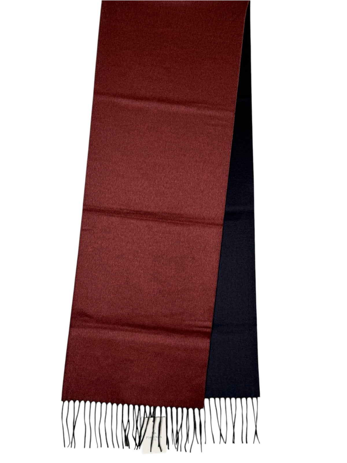 PIACENZA - SILK & CASHMERE DOUBLE SIDED SCARF - SOLID BURGUNDY/NAVY