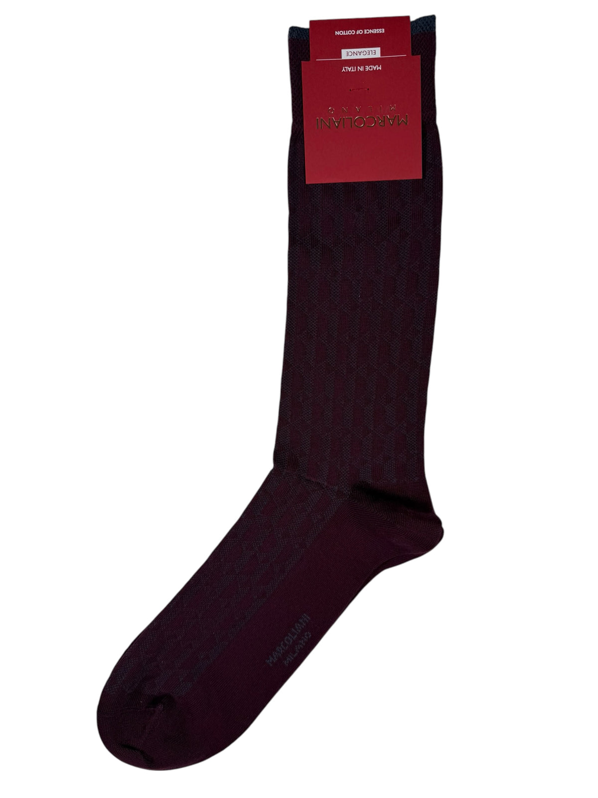 MARCOLIANI PIMA COTTON DESIGN CALF SOCK - BERRY