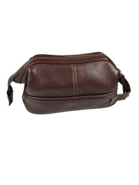 ASTON LEATHER - TOILETRY BAG - BROWN
