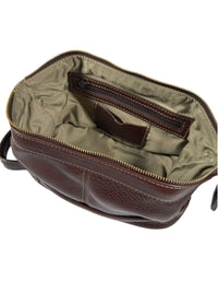 ASTON LEATHER - TOILETRY BAG - BROWN