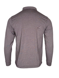 BUTTON DOWN MEN'S LONG-SLEEVE POLO - PLUM HEATHER JERSEY