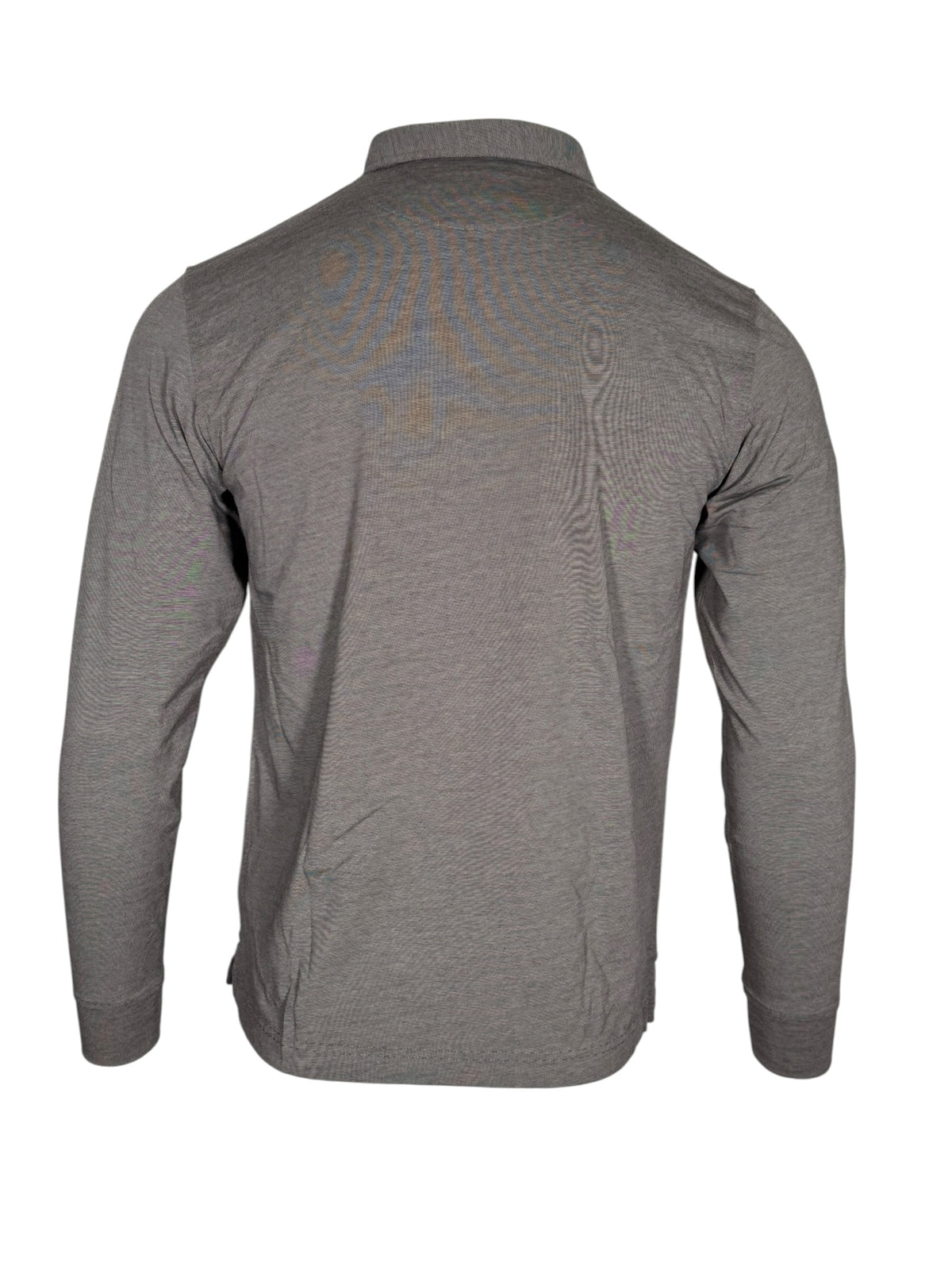 BUTTON DOWN MEN'S LONG-SLEEVE POLO - CHARCOAL HEATHER JERSEY