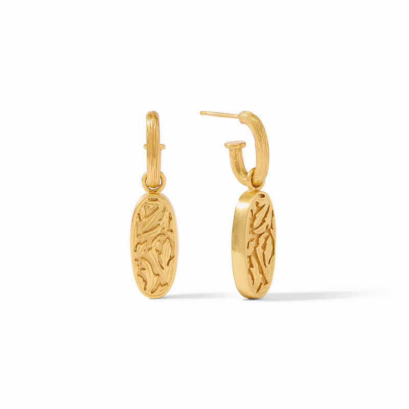 JULIE VOS IVY HOOP & CHARM EARRINGS - IRIDESCENT RASPBERRY