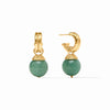 JULIE VOS BONBON HOOP & CHARM EARRING - PALMETTO GREEN