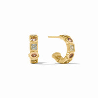 JULIE VOS JOLIE HOOP & CHARM EARRING - AQUAMARINE BLUE