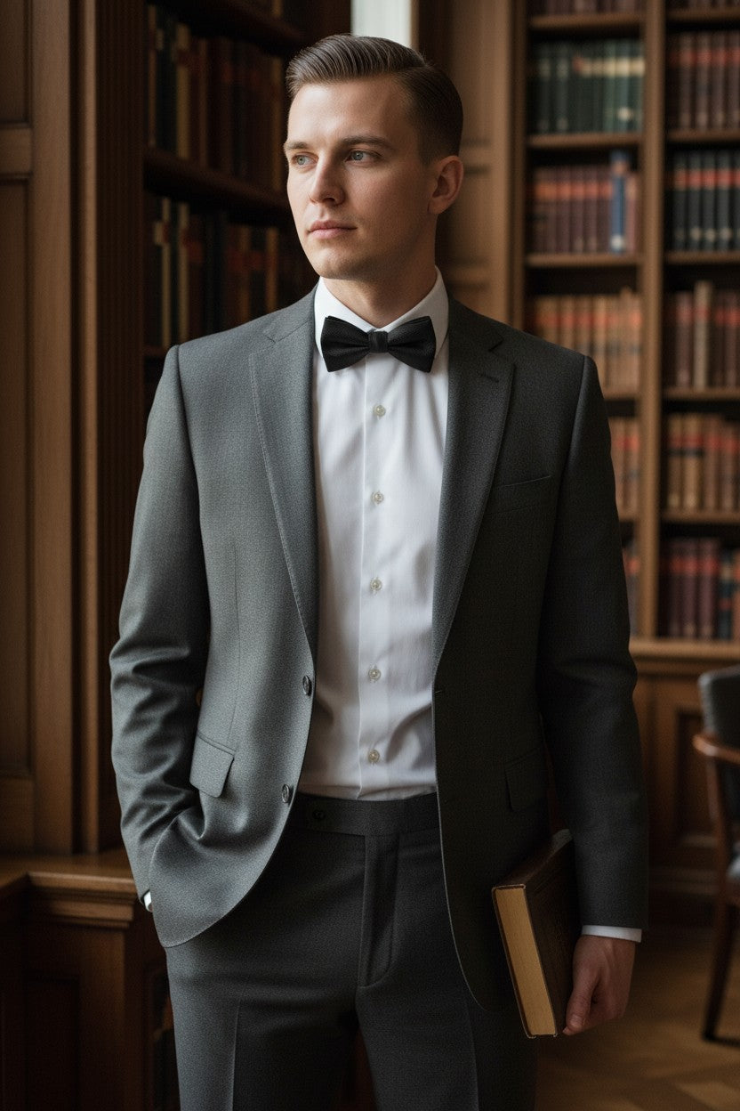 DION SILK TIE YOURSELF FORMAL BOWTIE - BLACK LINK