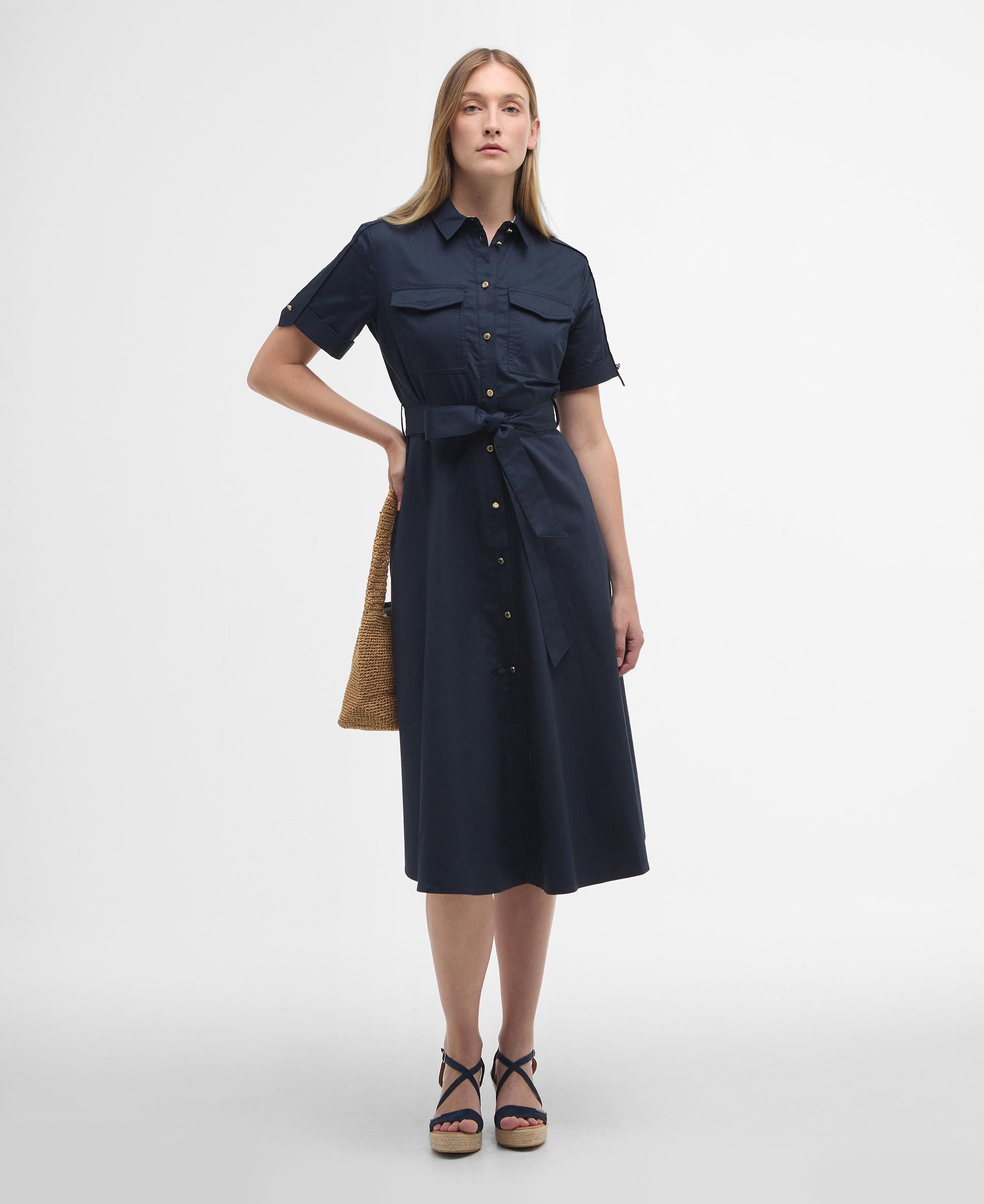 BARBOUR IVY MIDI DRESS - DARK NAVY