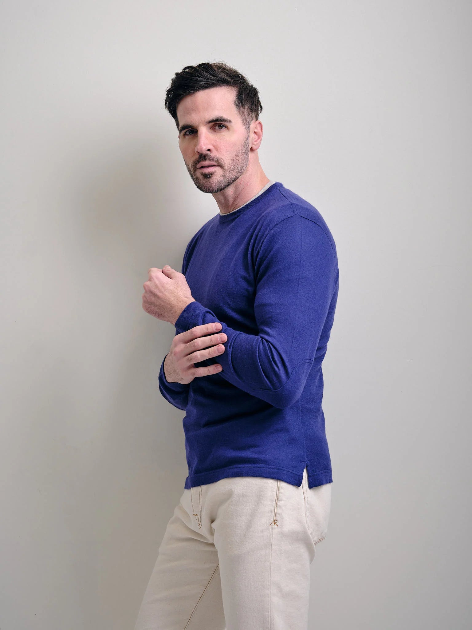 LEFT COAST TEE CASHMERE CREW TEE - NAVY