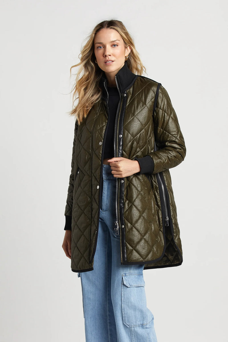 ADROIT QUILTED LIBBY COAT - ARMY GREEN