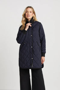 ADROIT QUILTED LIBBY COAT - NAVY