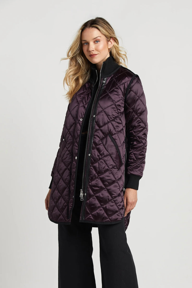 ADROIT QUILTED LIBBY COAT - MULBERRY