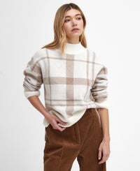 BARBOUR DEANNA KNITTED WOMEN'S SWEATER - WINTER WHITE TARTAN