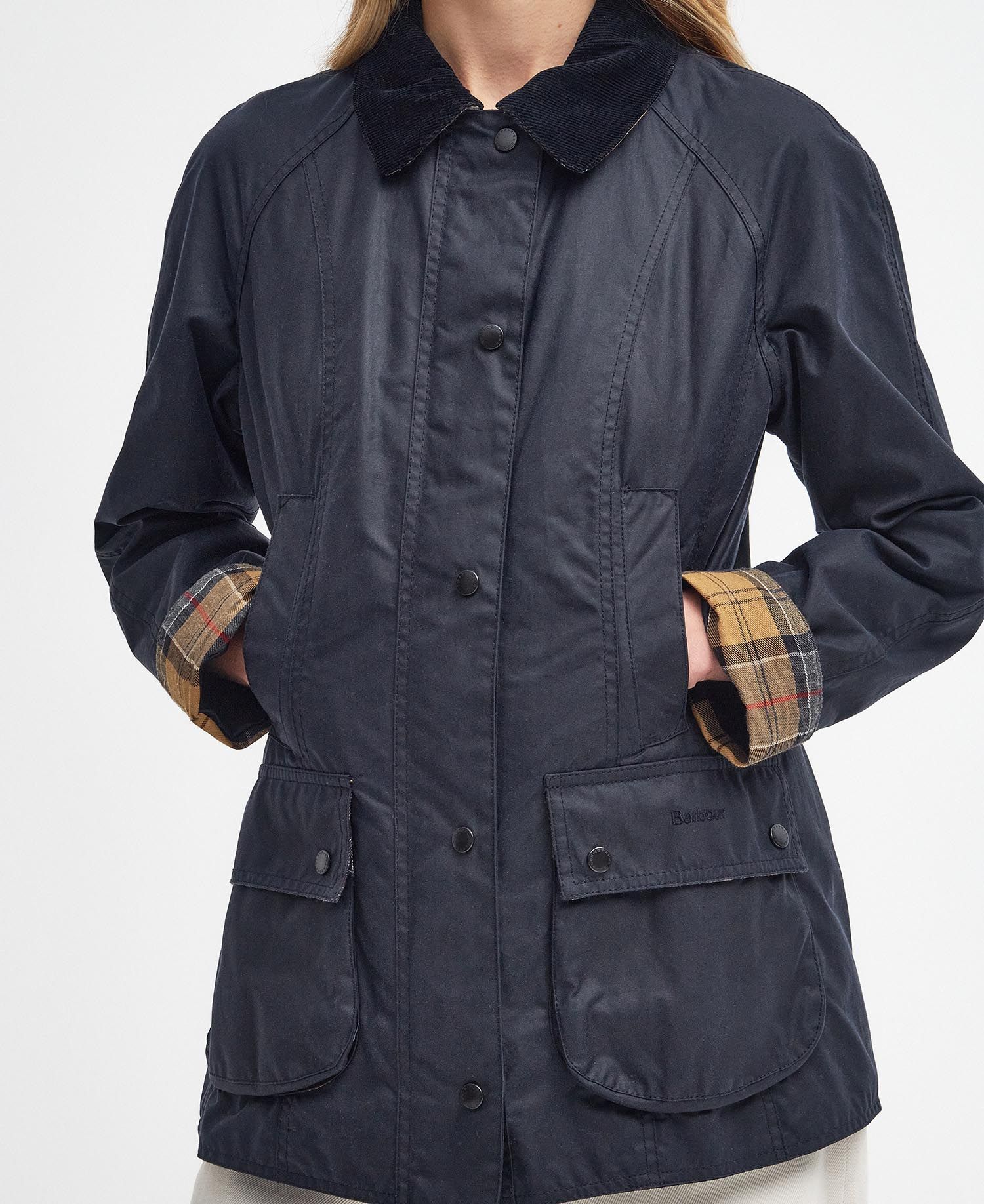 BARBOUR BEADNELL WOMEN'S WAXED JACKET - NAVY – Button Down SF