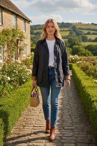 BARBOUR BEADNELL WOMEN'S WAXED JACKET - NAVY