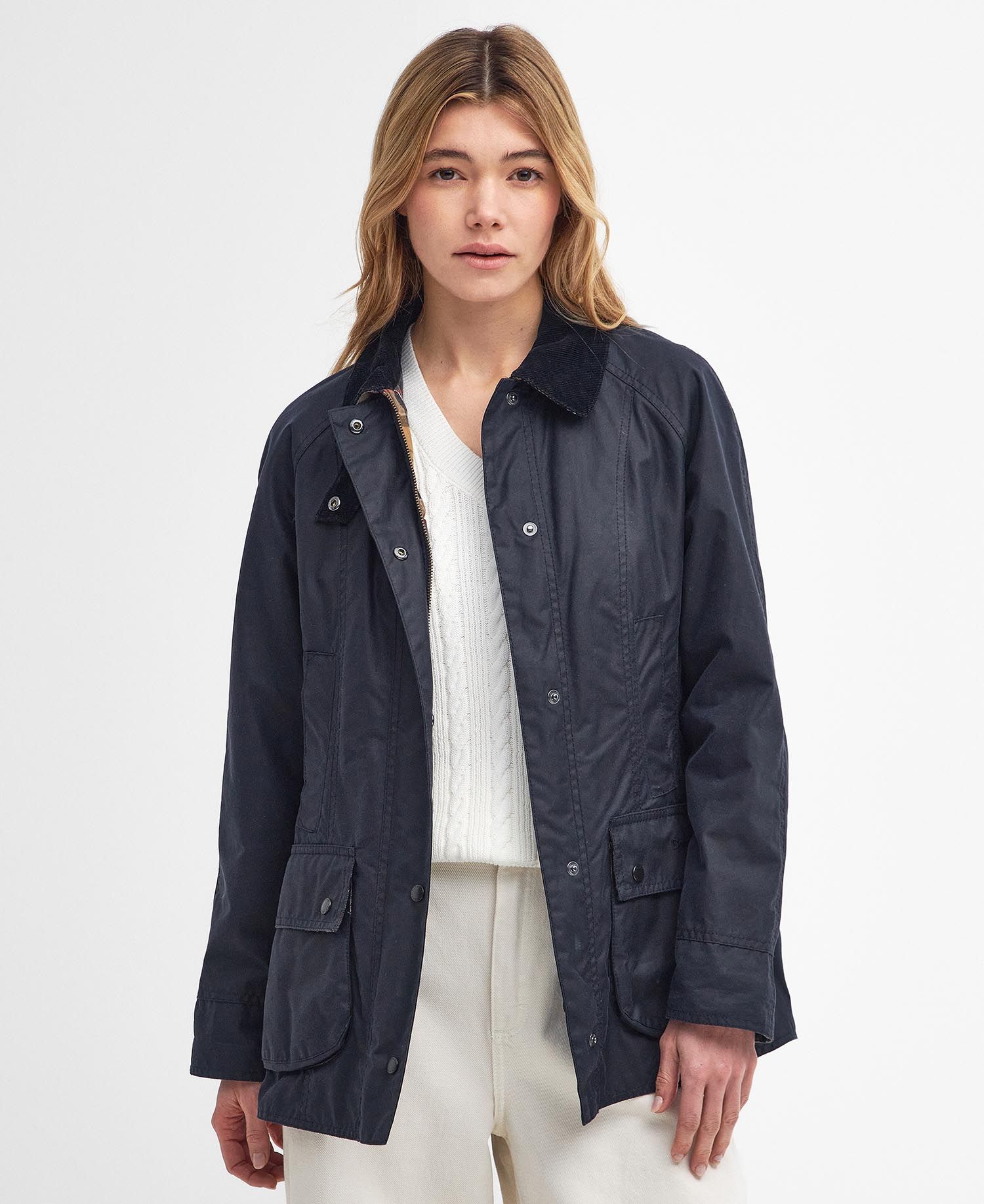 BARBOUR BEADNELL WOMEN S WAXED JACKET NAVY