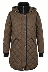 ADROIT QUILTED LIBBY COAT - HOUNDSTOOTH