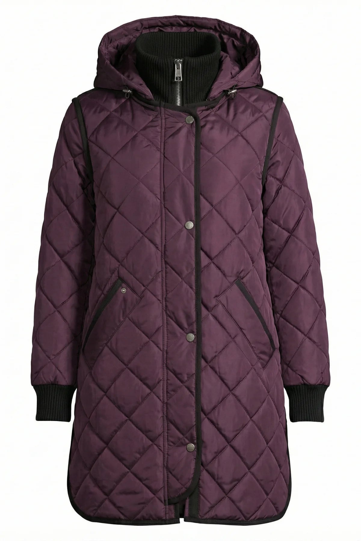 ADROIT QUILTED LIBBY COAT - PLUM