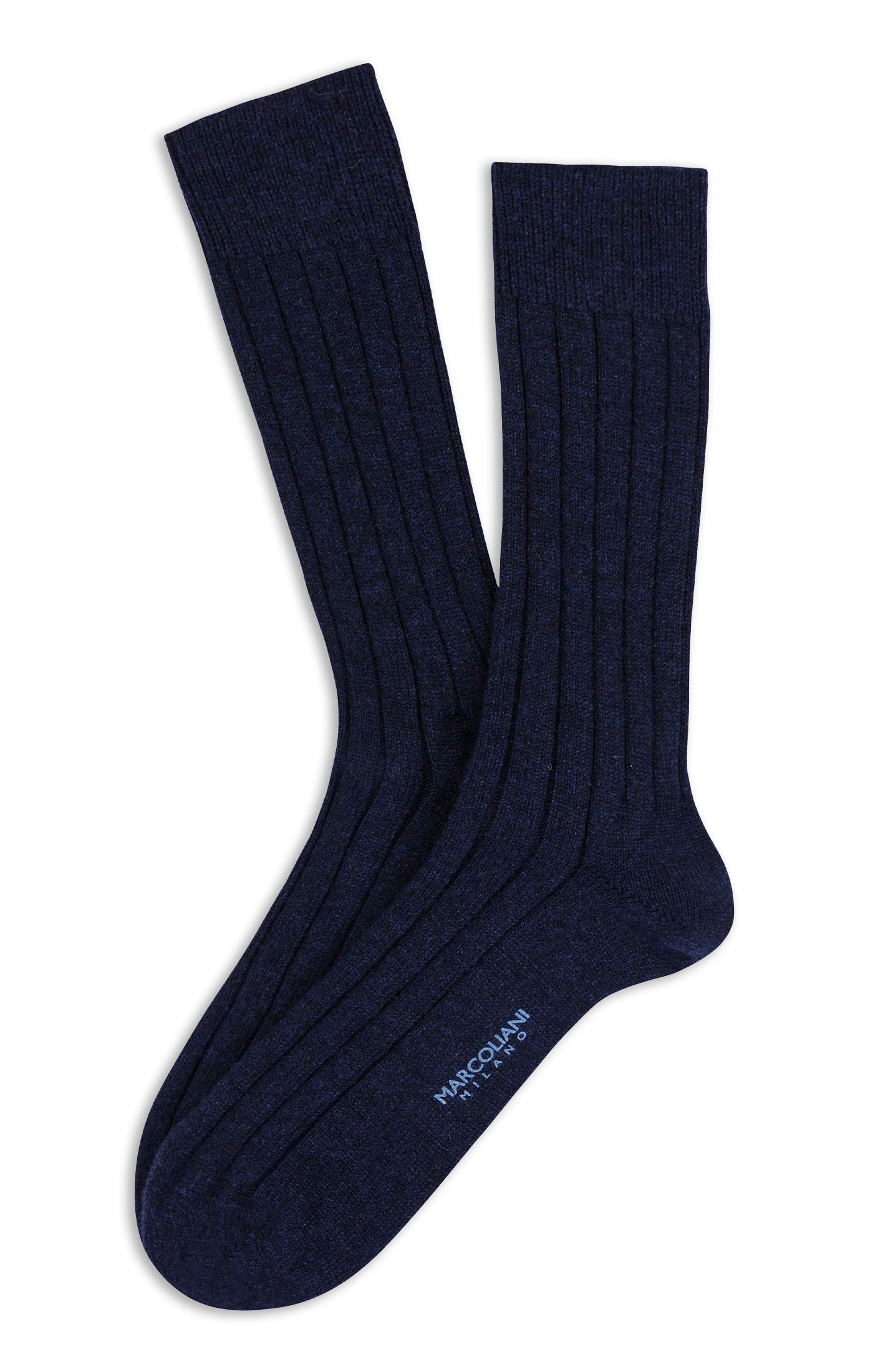 MARCOLIANI LUXURY CASHMERE CALF SOCK - NAVY