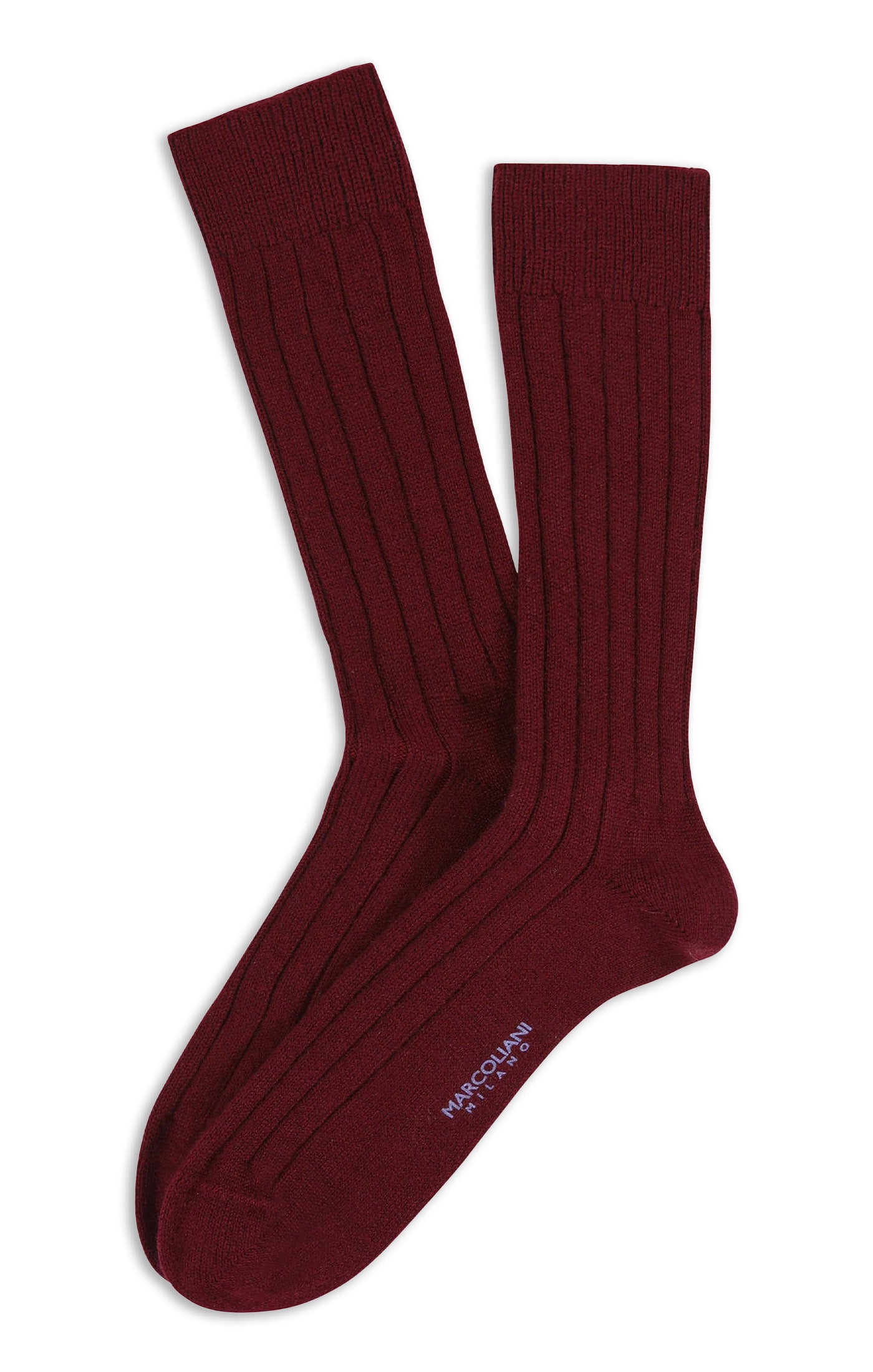 MARCOLIANI LUXURY CASHMERE CALF SOCK - BORDEAUX