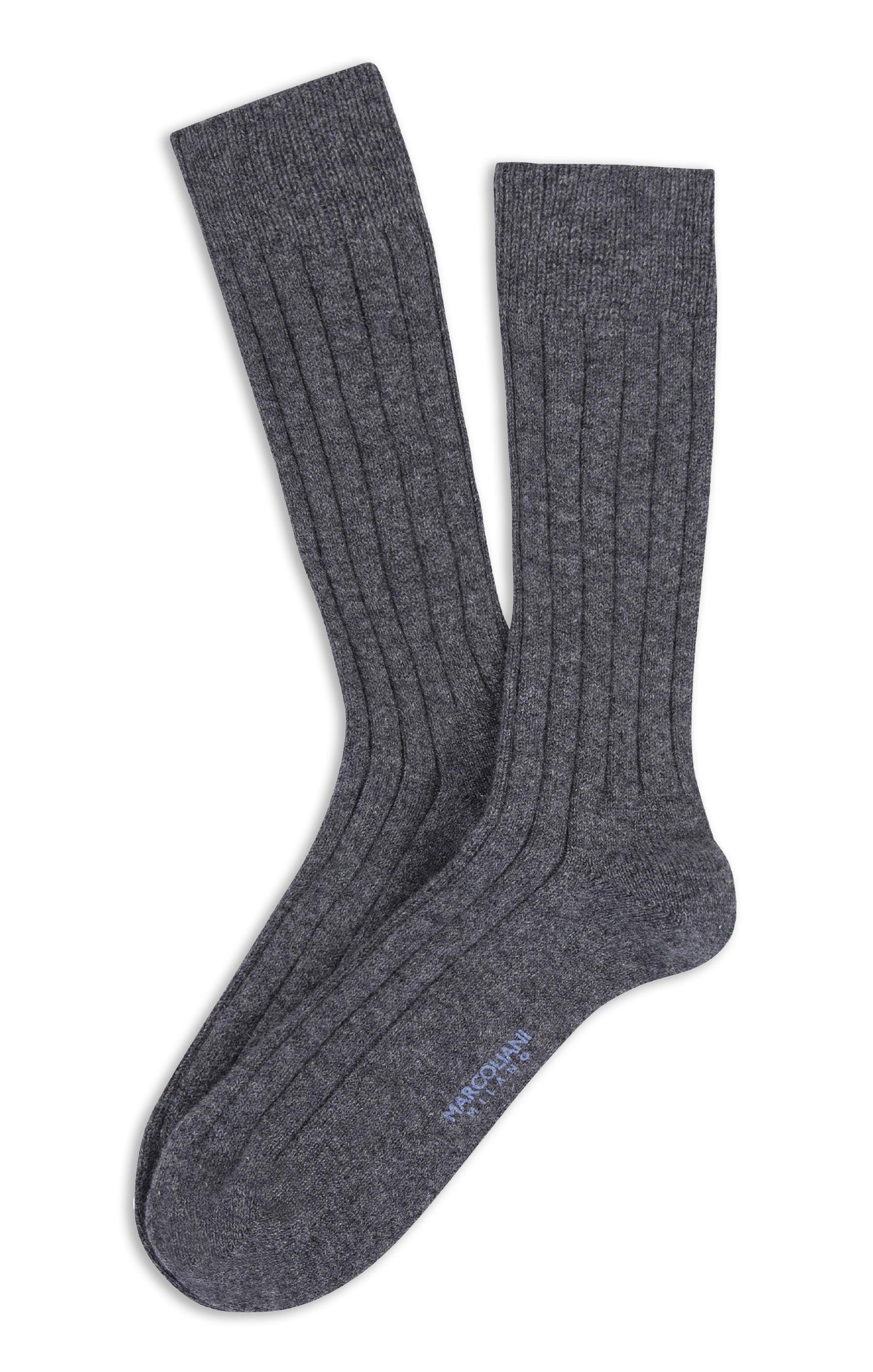 MARCOLIANI LUXURY CASHMERE CALF SOCK - CHARCOAL