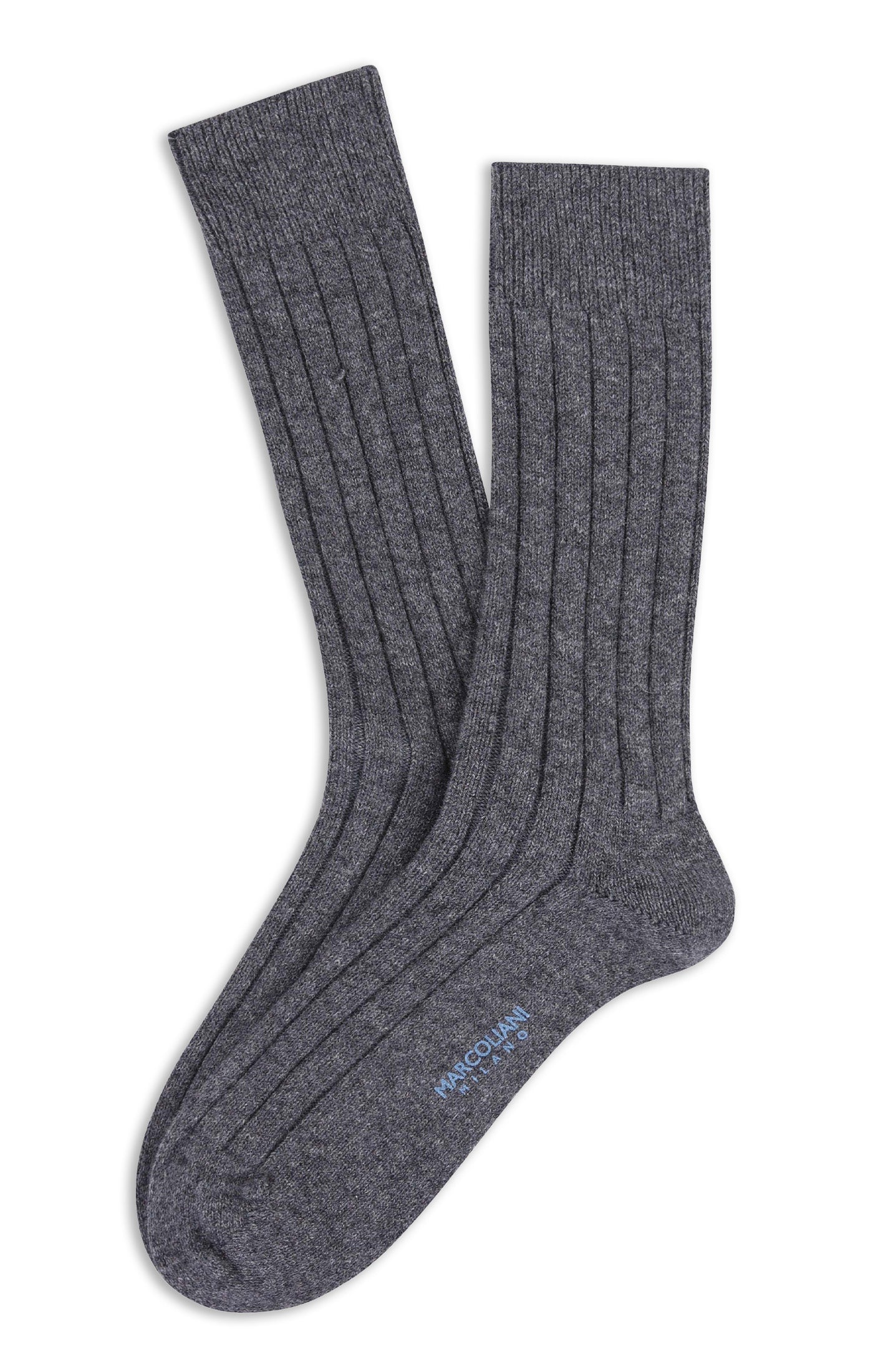 MARCOLIANI LUXURY CASHMERE CALF SOCK - FLANNEL GREY