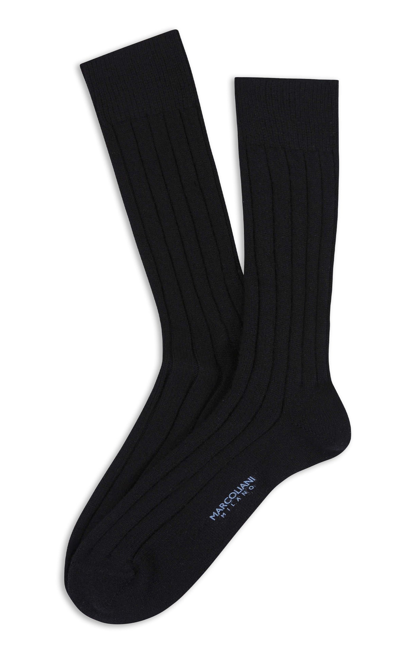 MARCOLIANI LUXURY CASHMERE CALF SOCK - BLACK