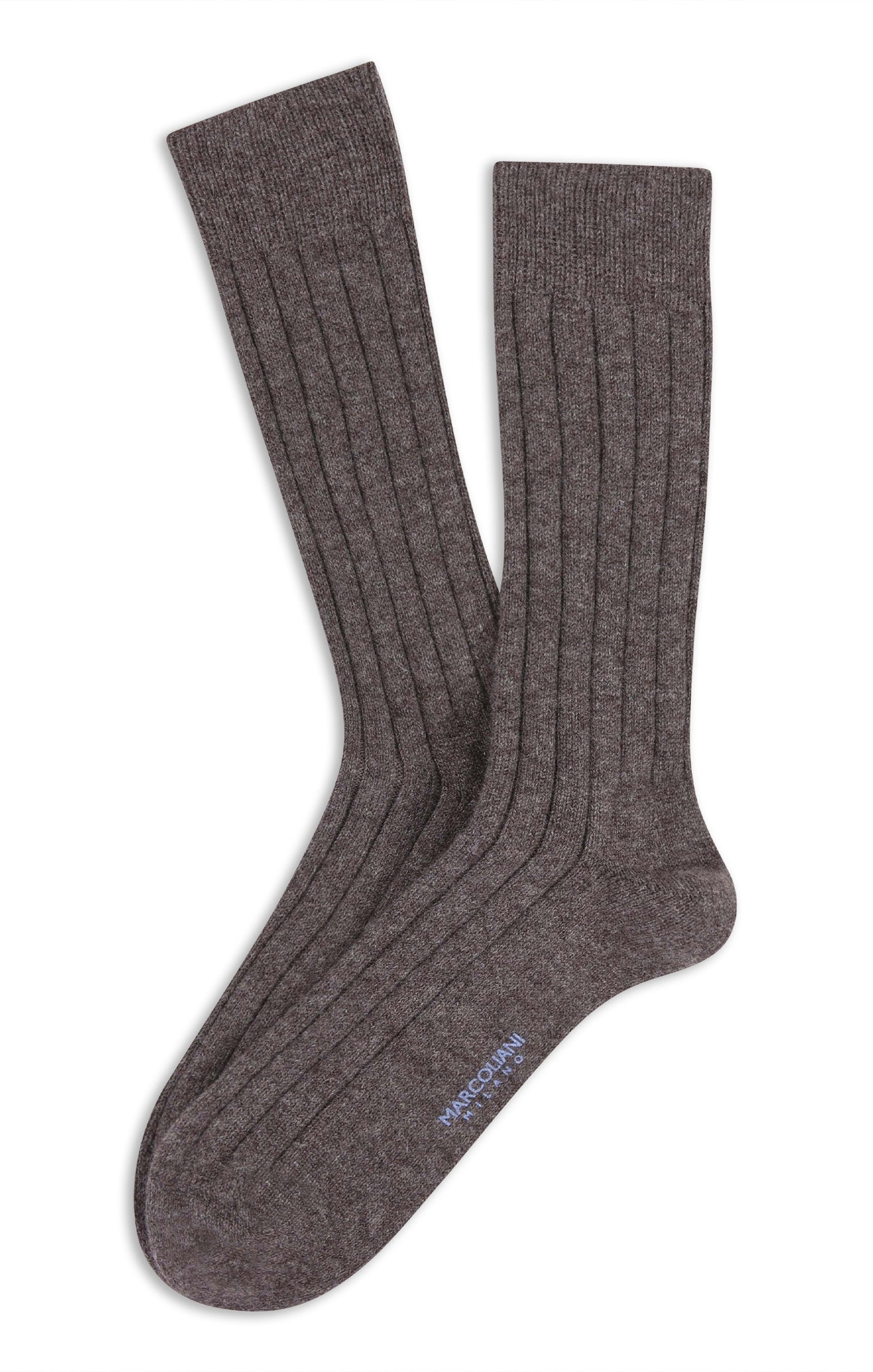 MARCOLIANI LUXURY CASHMERE CALF SOCK - COFFEE