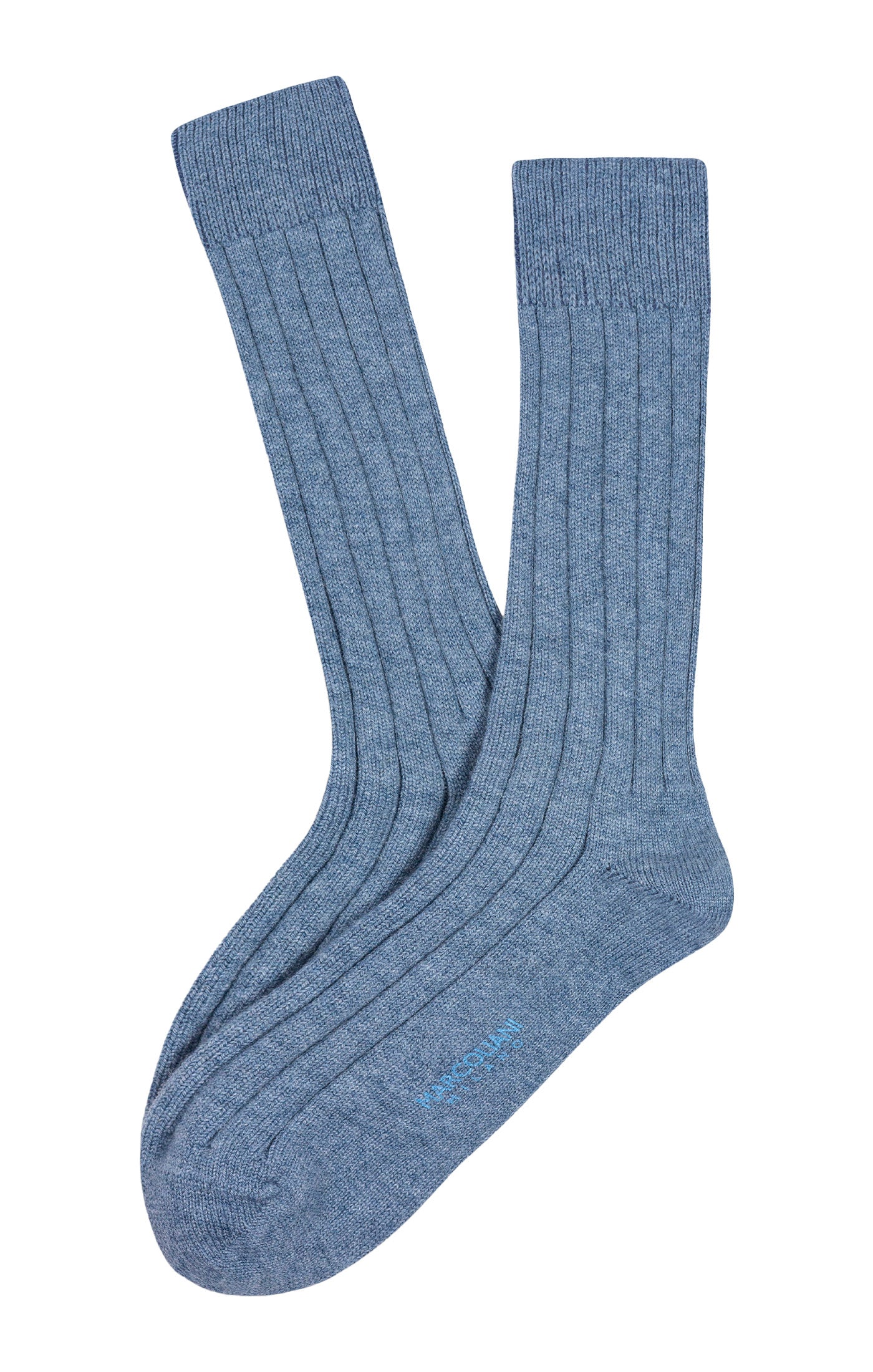 MARCOLIANI LUXURY CASHMERE CALF SOCK - DENIM BLUE