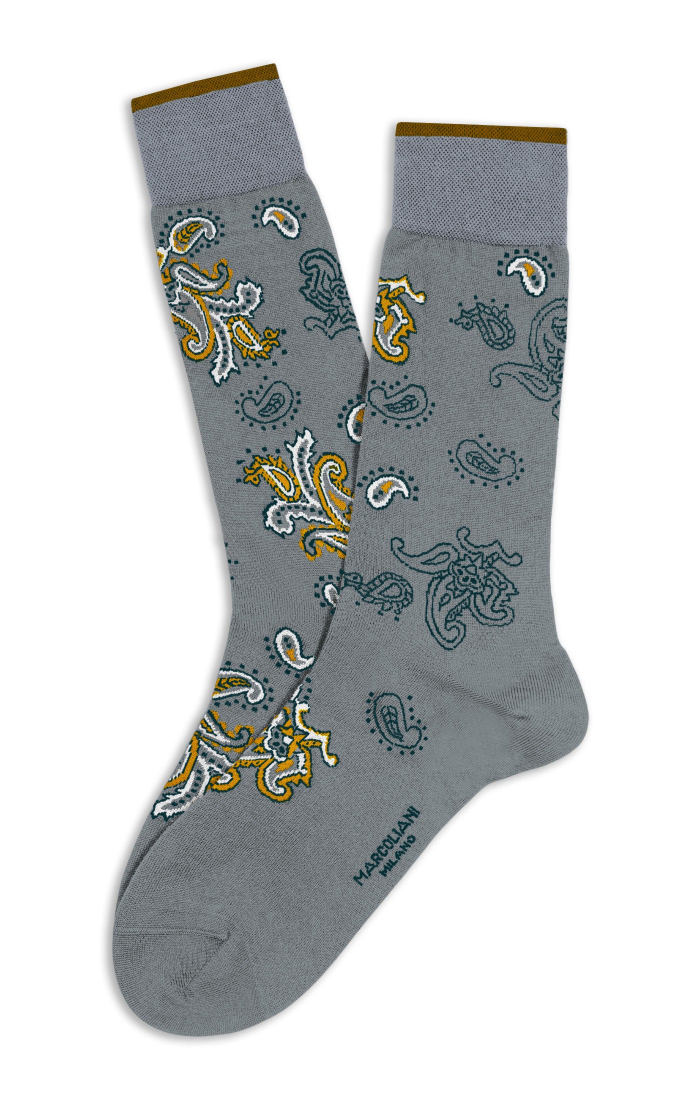 MARCOLIANI JALI PAISLEY CALF SOCK - FLANNEL GREY