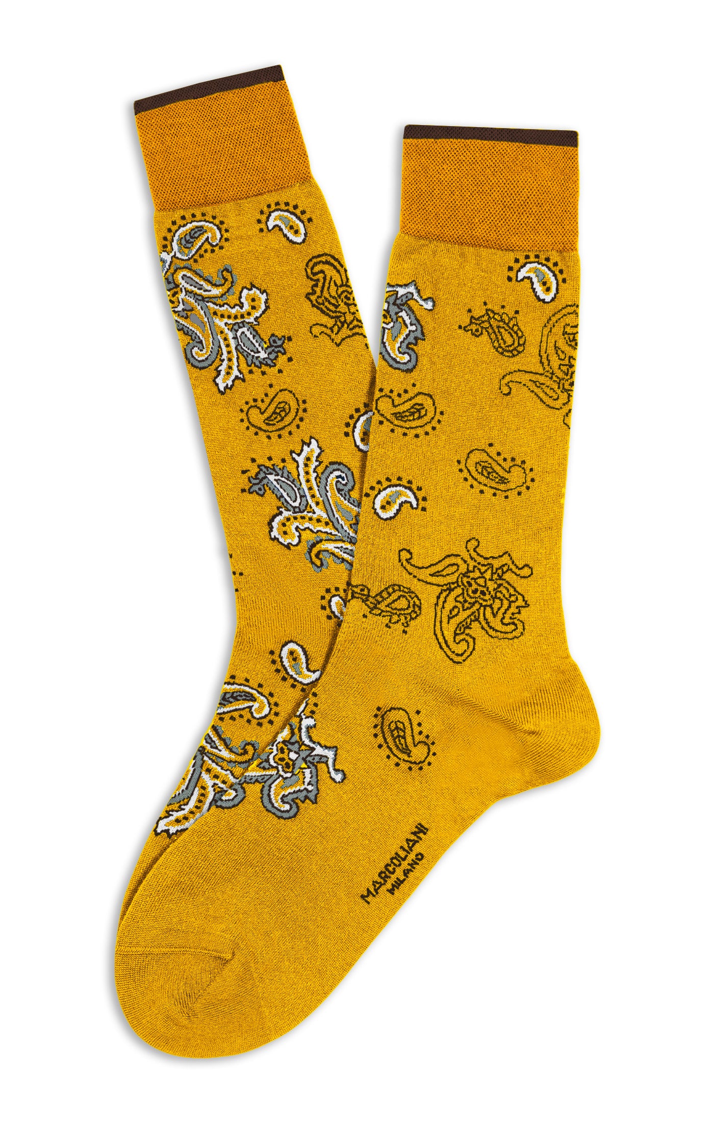 MARCOLIANI JALI PAISLEY CALF SOCK - CURRY