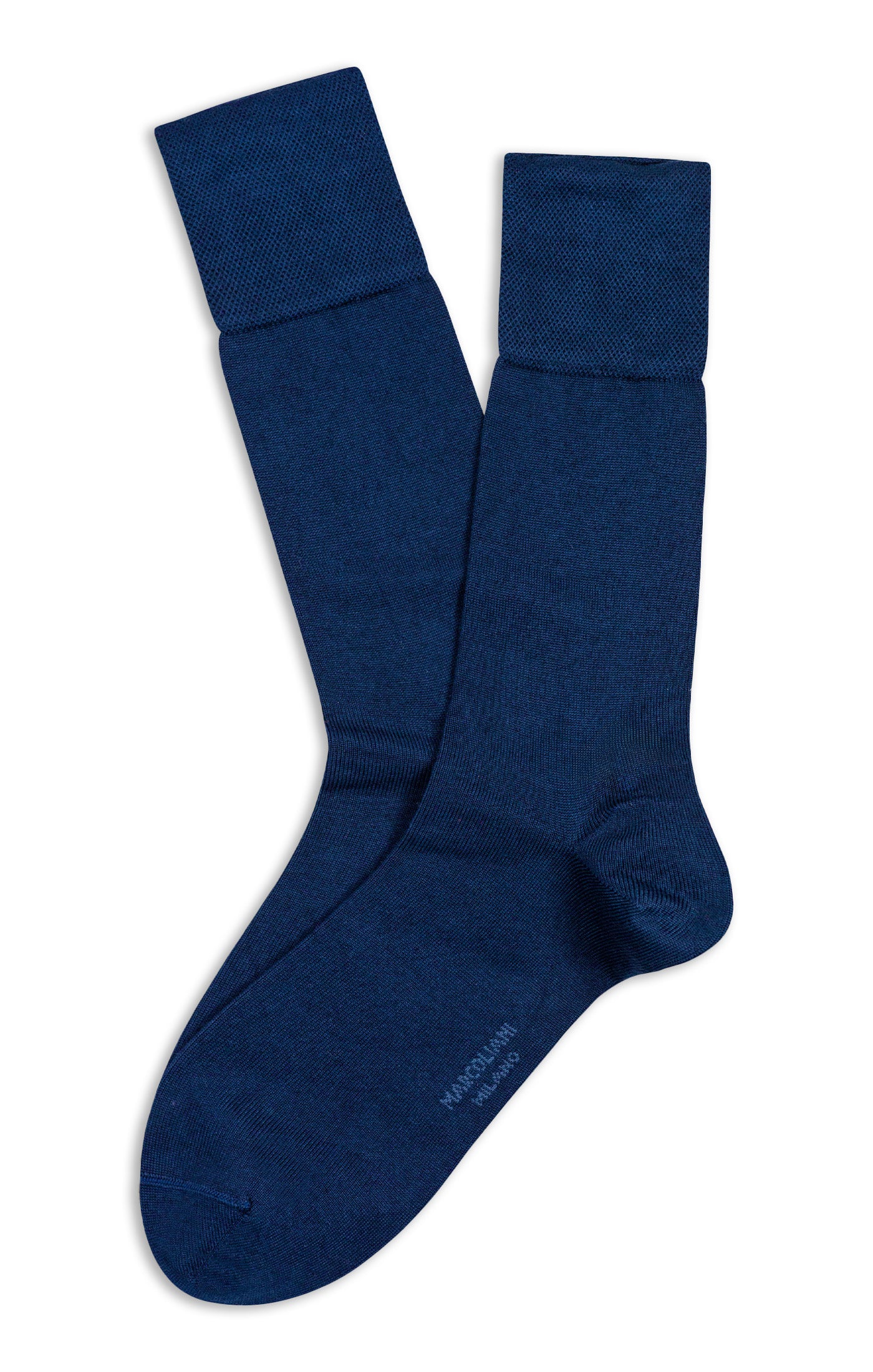 MARCOLIANI MOUSSE OF MODAL PLAIN DRESS CALF SOCK - NAVY