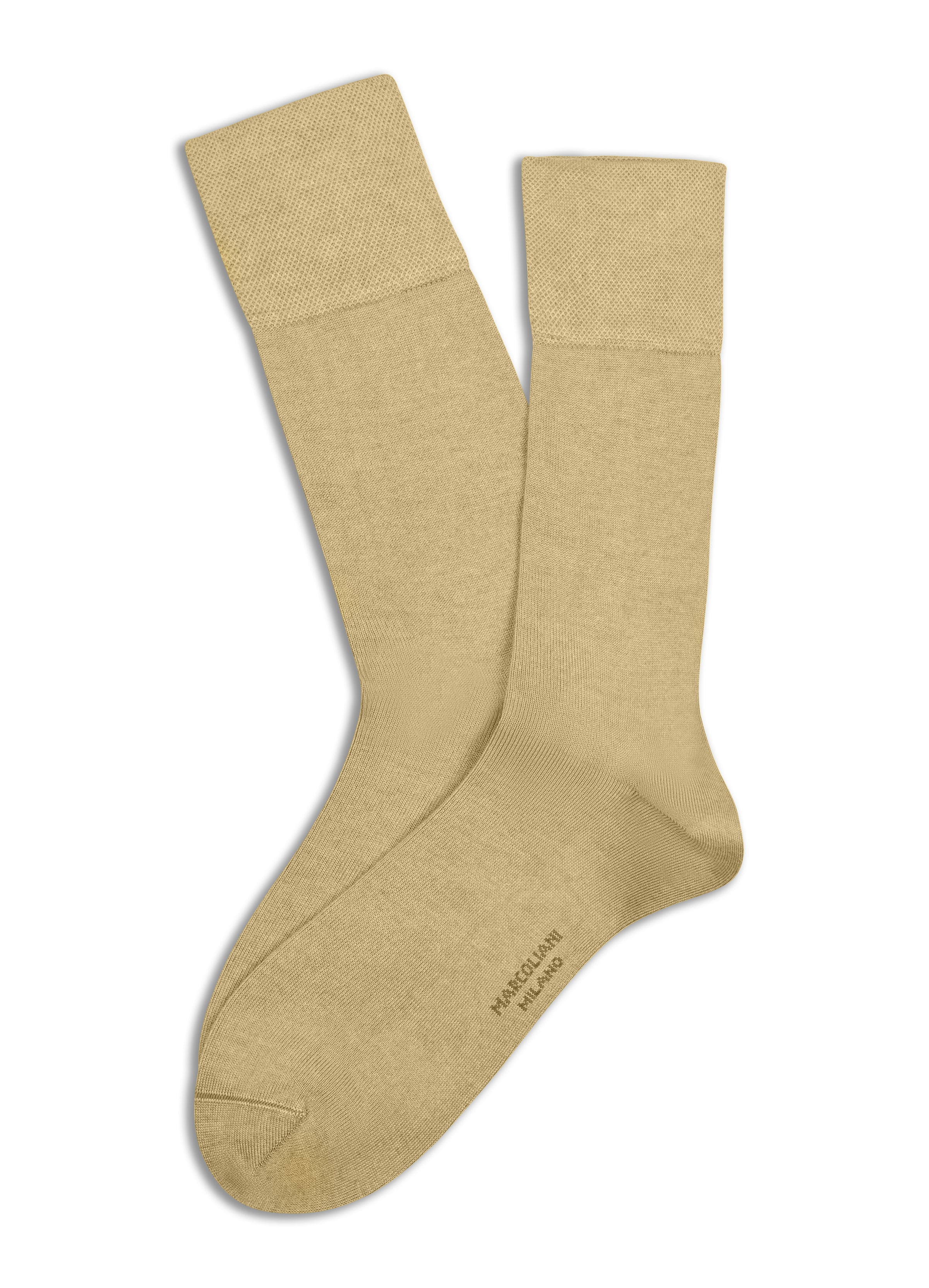 MARCOLIANI MOUSSE OF MODAL PLAIN DRESS CALF SOCK - KHAKI