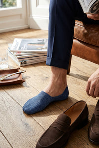 MARCOLIANI PIMA COTTON SOLID COLOR INVISIBLE SNEAKER SOCK - NAUTIC MARL